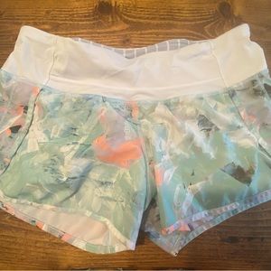 Rare Lululemon watercolor Speed Shorts- Size 6